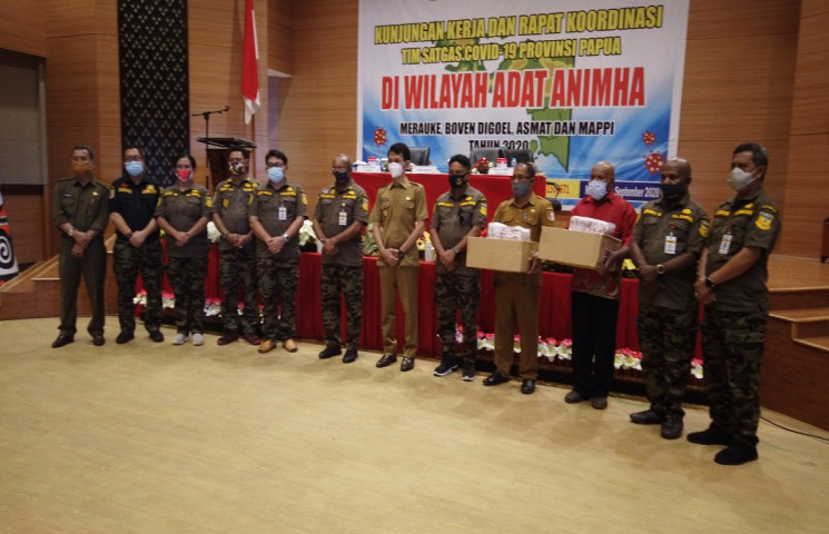 Pemkab Merauke Terima Bantuan 10 Ribu Masker dari Gubernur Papua 